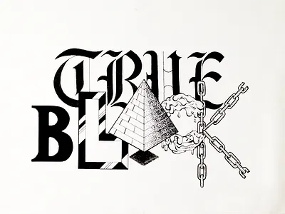 True Black drawing hand lettering illustration lettering typography
