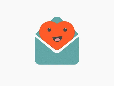 Greeting with Love Logo art badge branding cartoon design envelope graphic heart illustrator logo