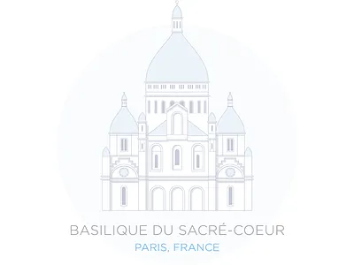Sacré-Coeur buildings illustration paris