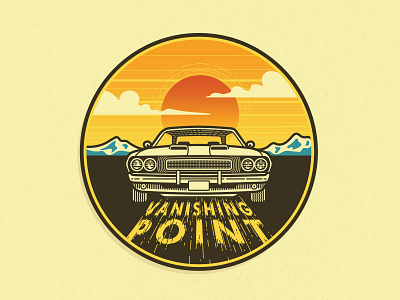 Vanishing Point action drive in movies line movie muscle cars sticker