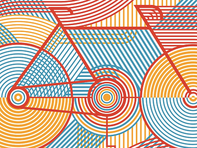 In Motion artcrank bicycle bike color form line motion optical repetition