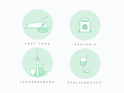 Location Icons cape town icons johannesburg locations pretoria south africa stellenbosch