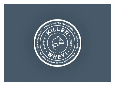 Killer Whey! badge cream ice icon label sticker whale