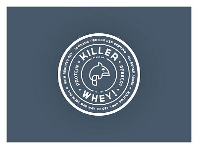 Killer Whey! badge cream ice icon label sticker whale