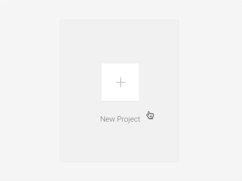 New Project card interaction ui