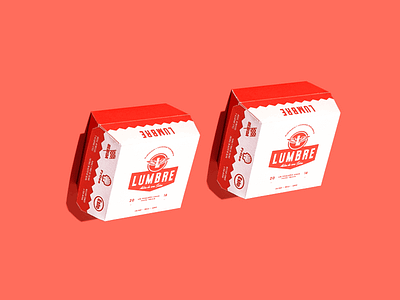 Lumbre Wings Box box branding chicken wings logotype red