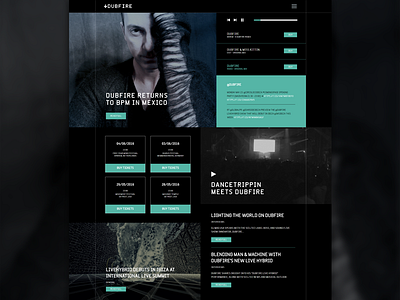 Dj Website audio dj dubfire minimal music player ui ux wip