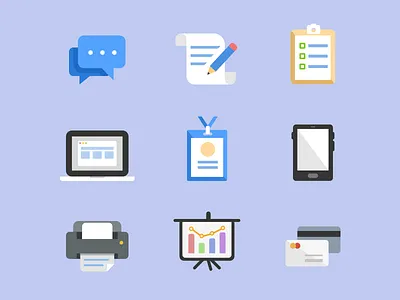 9 business icons ai color icon sketch