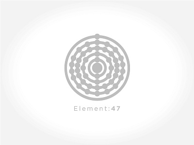 E:47 Logo atomic brand design fibonacci icon logo silver