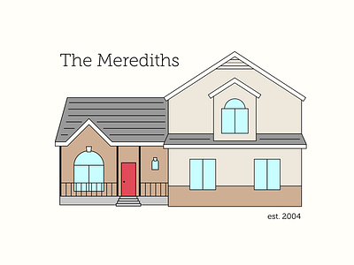 House Vector Dribbble Color elevation home house illustration landscape line art