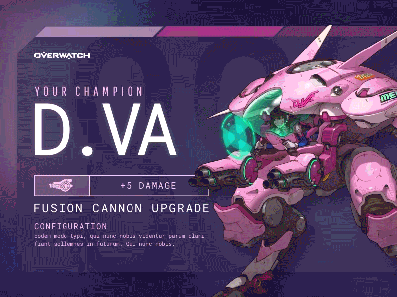 Overwatch VIctory Screen UI d.va grny gundam gurney interface mech mgurney88 michael overwatch tracer ui user