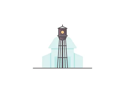 Farm farm house line art