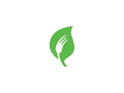 Eat Vegan app eat find food fork healthy icon identity leaf logo vegan