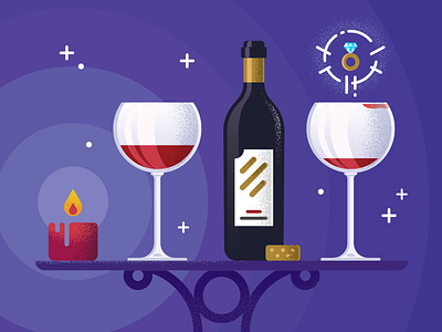 Wine under the moon character design enisaurus freelance hire icon illustration london vector