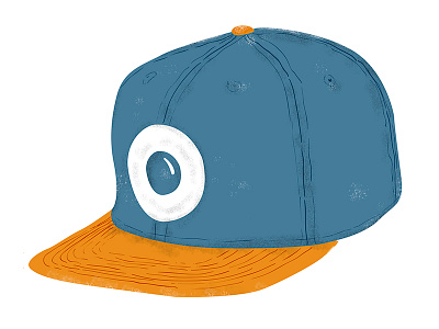 Hat blue drawing eye graphic graphics hat head illustration illustrator orange print texture