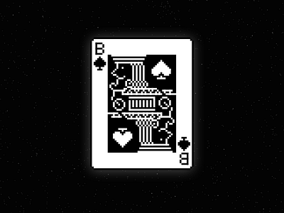 B King Card black card illustration pixel type