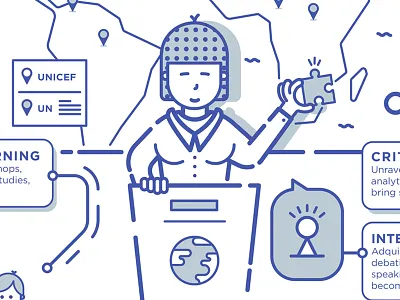 World problem solver illustration infographics international law learning line monochromatic relations solutions university world