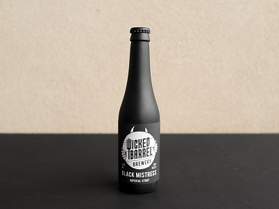 Wicked Barrel Brewery beer black mistress bottle branding craft beer imperial stout label logo packaging typography