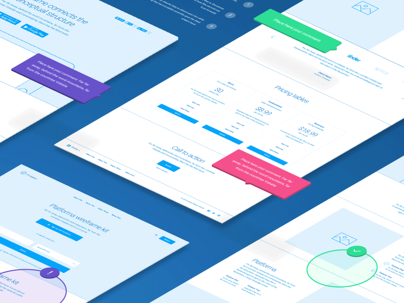 Platforma – Ultimate Wireframe Kit for Web Projects 💎 blueprint invision marvel platforma prototype wireframe