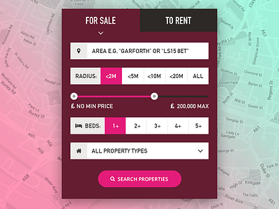 Property Search estate agents lettings price range property real estate rent search ui user interface web design