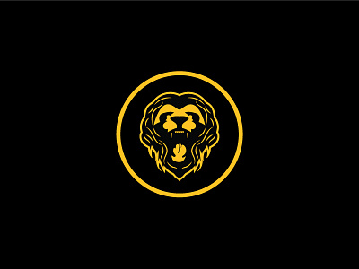 Lion Full Face animal black crest football gold illustration lion logo roar rugby section sport