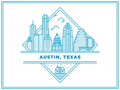 Favor in Austin austin delivery favor illustration line skyline texas