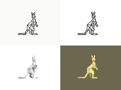 Kangoo Geo 1 animal australia geometric illustration kangaroo line lineart outline poly polygonal sketch