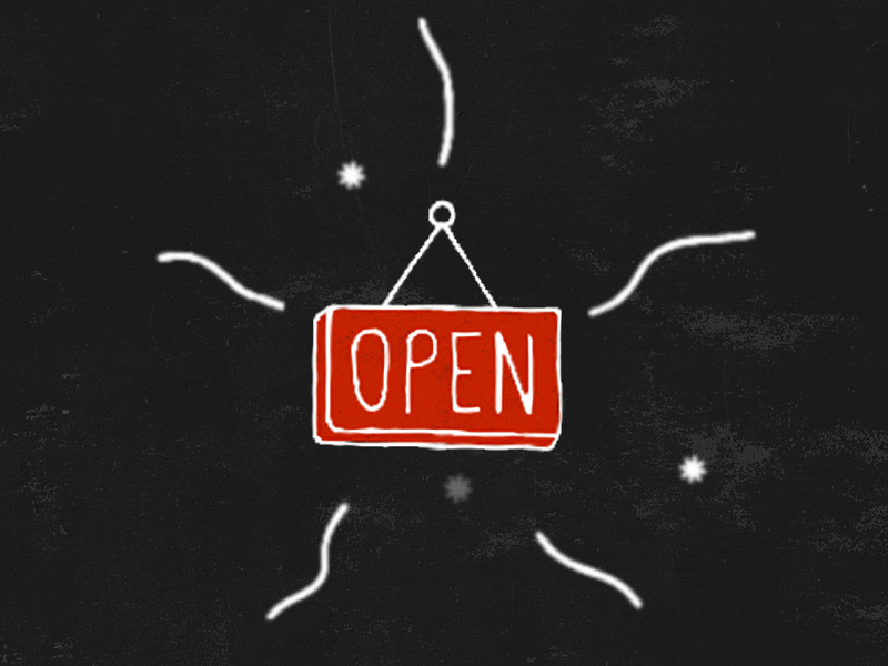 Open Sign after animation effects layers open shape sign texture vermont