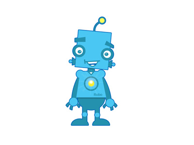 Robo Bo Bo blue character design robot toon vector