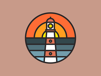 Bold Lighthouse badge bold geometric illustration lighthouse logo sea symbol vector