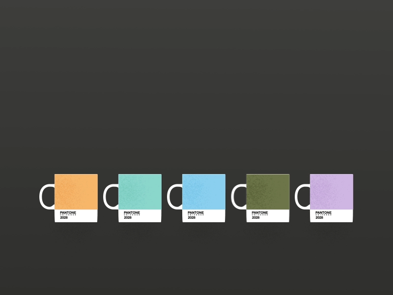 Pantone Cup animation coffee colors cup motion orange pantone pop shape