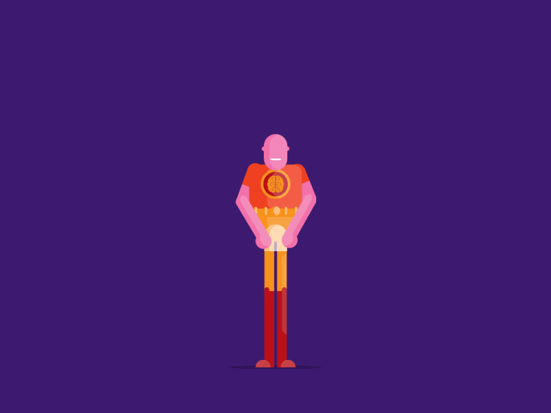 The Englightened One animated gif illustration purple simple superhero