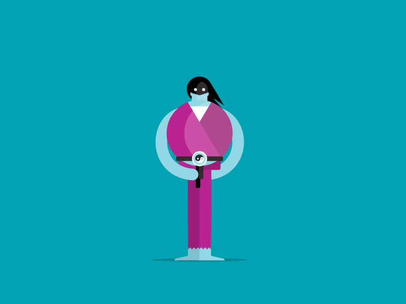 Proffessor Chill animated gif illustration simple superhero turquoise