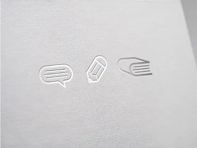 Child Literacy Icons book foil icons pencil read talk write