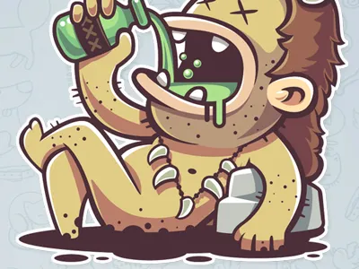 Mask 6 aborigine alcohol character dirt funny illustration mask pig sticker vector