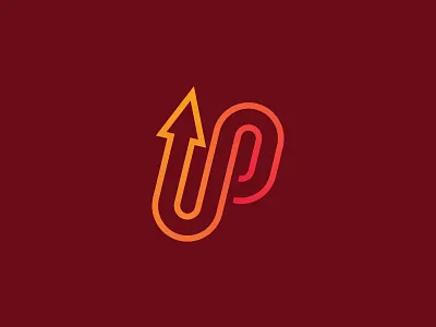 Up arrow clean line logo scredeck simple typography up upwards