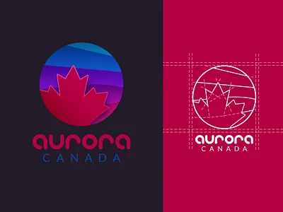 Aurora Canada - Logo aurora branding canada construction flower identity logo process sketch