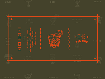 Retreat Gastropub / postcard front brewpub cocktail illustration mailer outdoorsy postcard print design recipe retreat gastropub