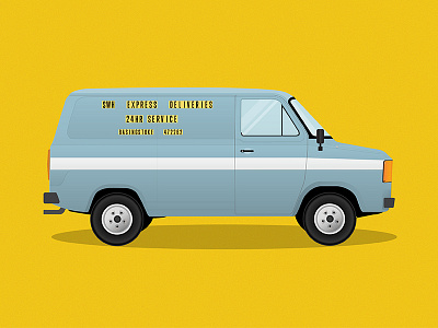 Ford Transit Mk2 car flat ford illustrator retro transit van vector vintage