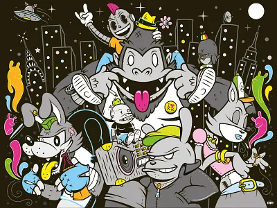 Unused Kidrobot NY store art kidrobot kronk new york