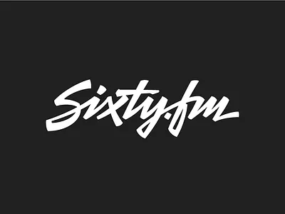 Sixty.fm black lettering logo script