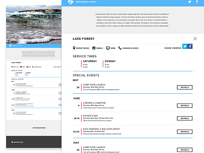 Summer Events events list summer ui ux web