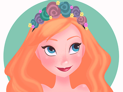 Red head flowers girl illustration photoshop red hair