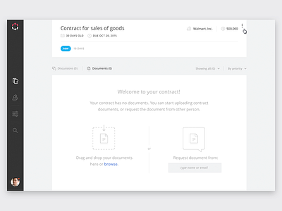 Contract - Documents browse collaboration contracts discussions documents labels minimal negotiation request review upload web app