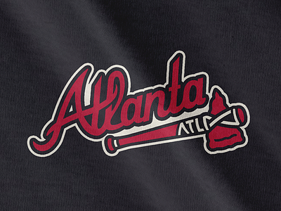 Atlanta Script Clean Up atlanta baseball braves mlb tomahawk