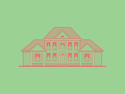 Colonial Mansion colonial house illustration line art mansion