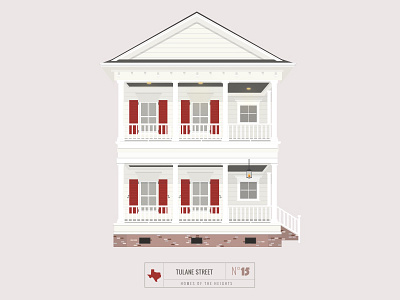 Homes of The Heights // No. 15 bright building house houston illustration line neighborhood series vector