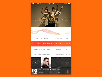 music player music orange player ui