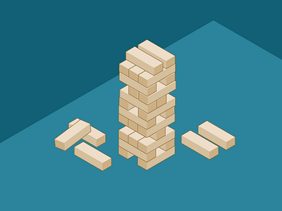 Stacks on Stacks illustration isometric jenga