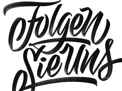 Folgen Sie Uns bezier brush design lettering script type typography vector